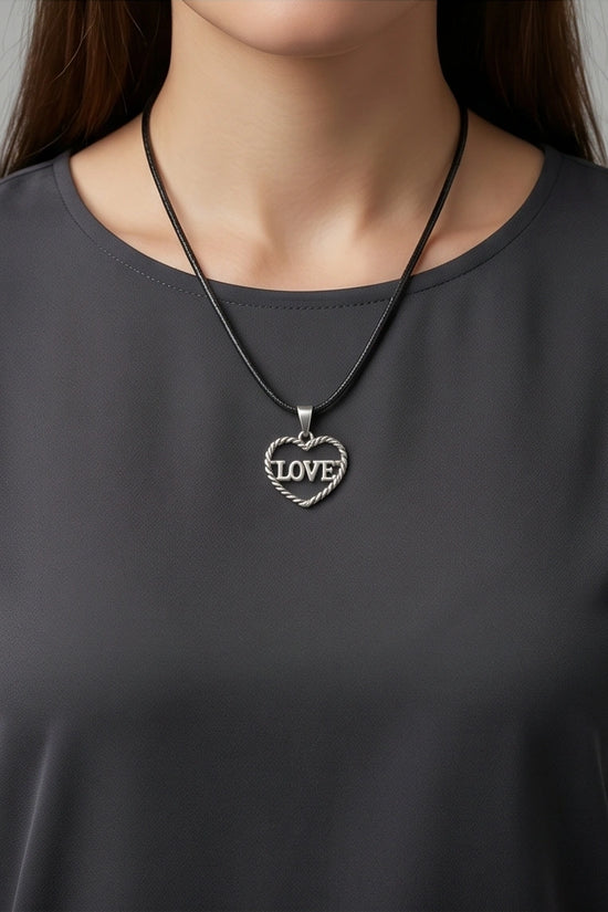 The Sweet Bond: Twisted Heart "LOVE" Pendant Necklace