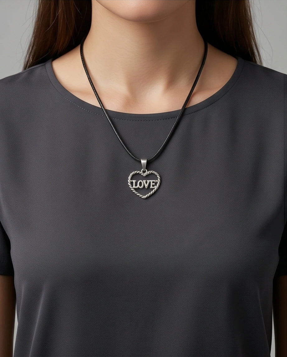 The Sweet Bond: Twisted Heart "LOVE" Pendant Necklace