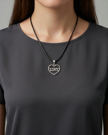 The Sweet Bond: Twisted Heart "LOVE" Pendant Necklace