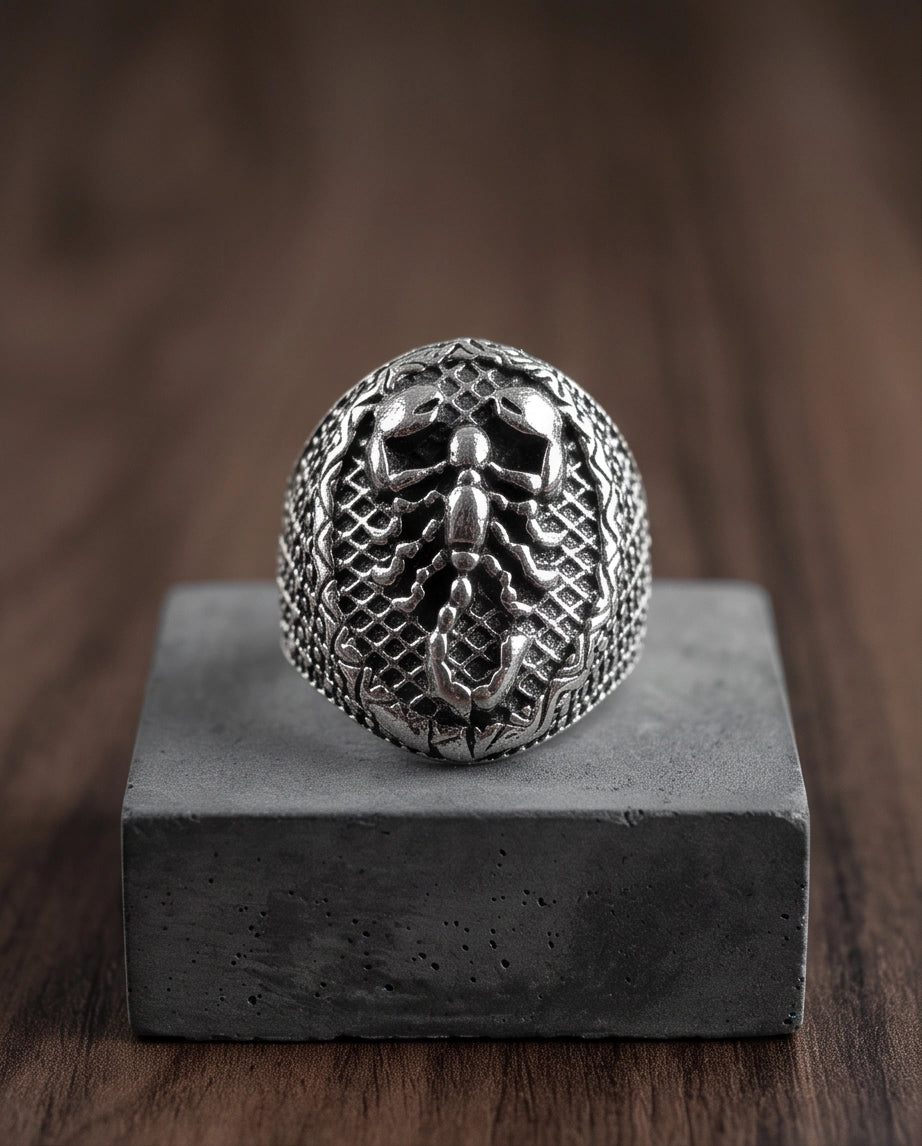Arachnid Lattice Filigree Silver Ring