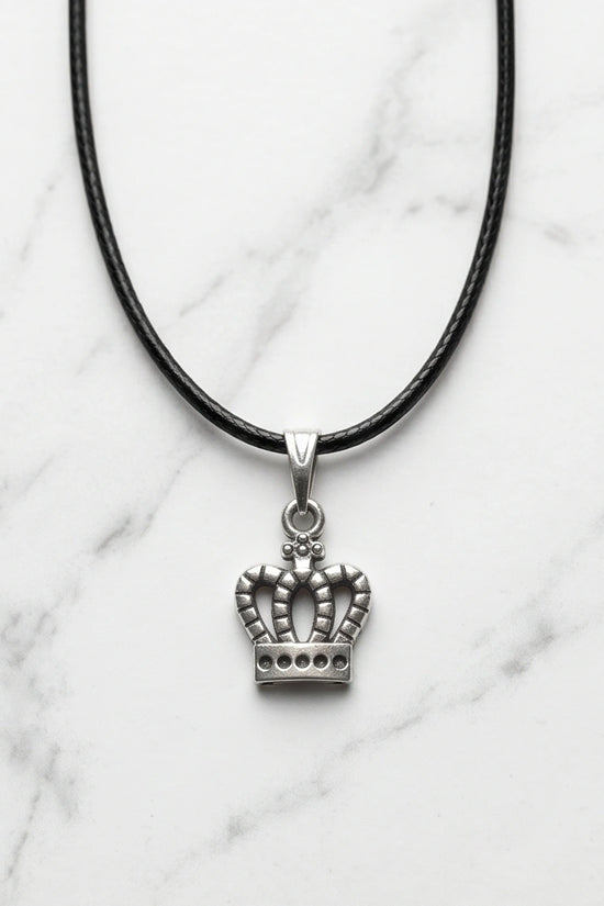 Silver Crown Pendant Necklace
