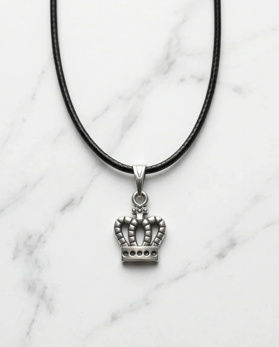 Silver Crown Pendant Necklace