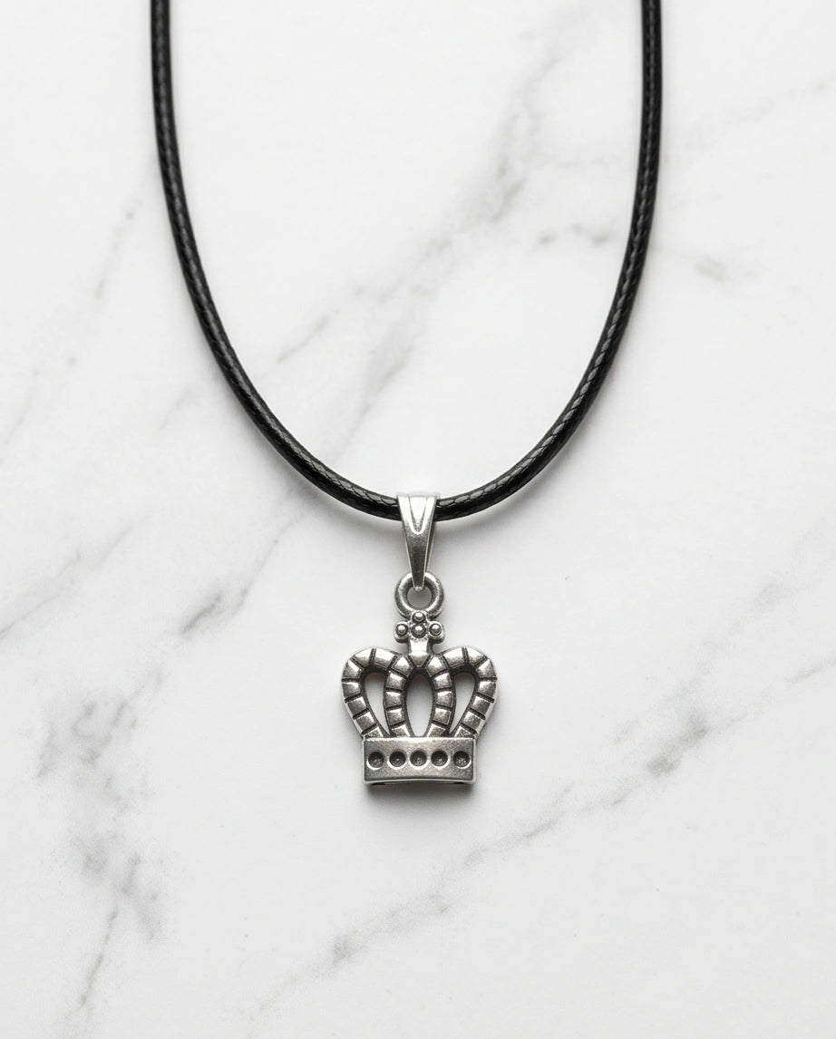 Silver Crown Pendant Necklace