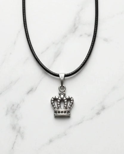 Silver Crown Pendant Necklace