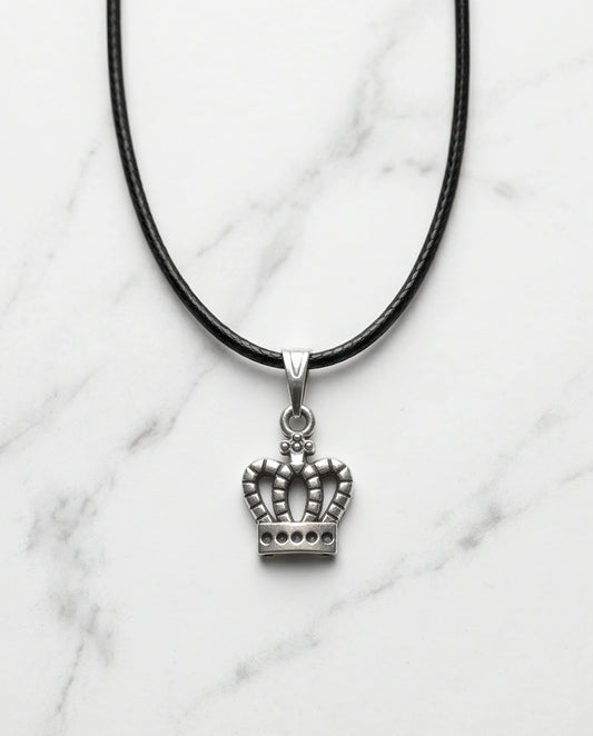 Silver Crown Pendant Necklace