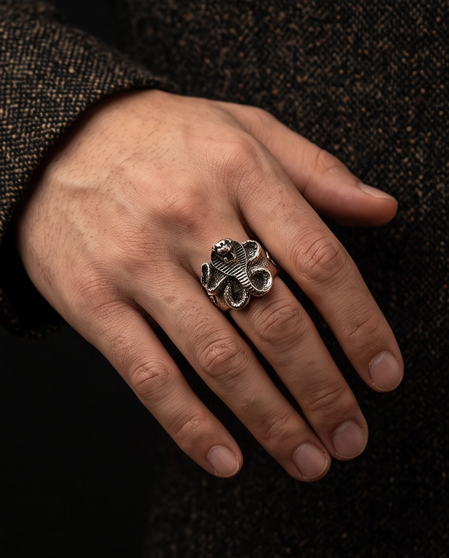 Coiled Cobra Sculpted Statement Ring