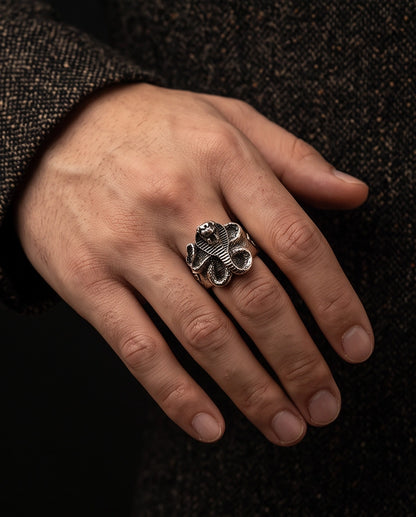 Coiled Cobra Sculpted Statement Ring