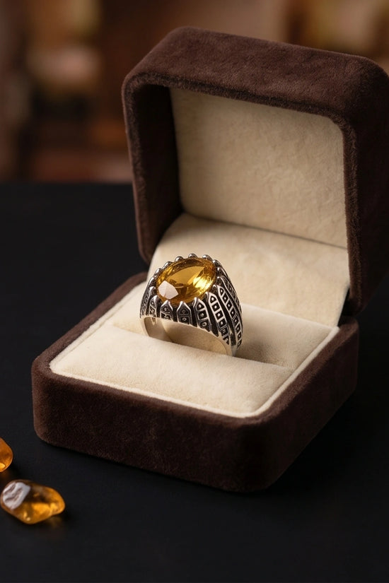 Imperial Citrine Citadel Silver Ring