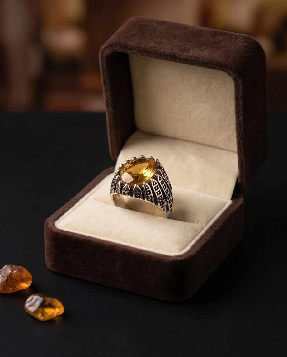 Imperial Citrine Citadel Silver Ring