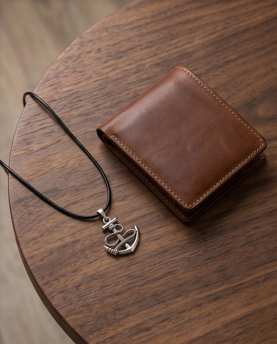 The Maritime Hope: Vintage Anchor & Rope Pendant Necklace