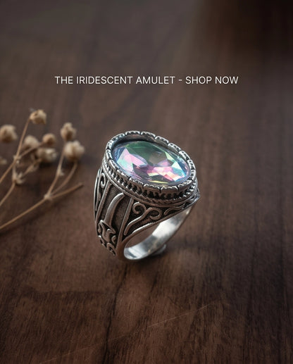Iridescent Mystic Quartz Silver Ring