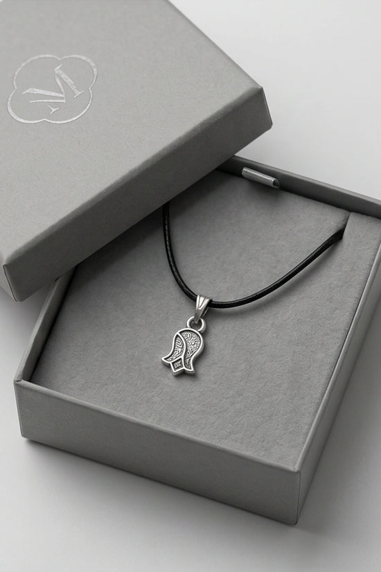 Silver Vintage Textured Tulip Necklace