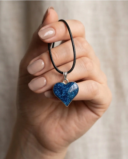 Ocean Sparkle Heart Pendant