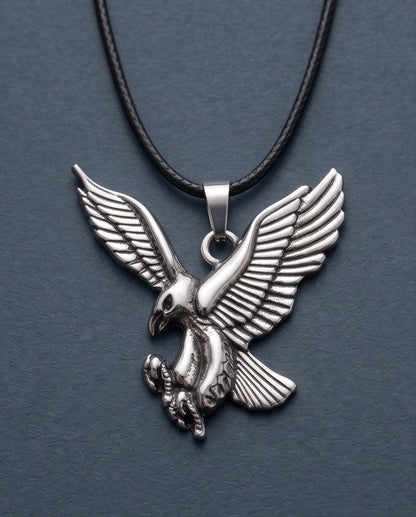 Silver Soaring Eagle Pendant Necklace