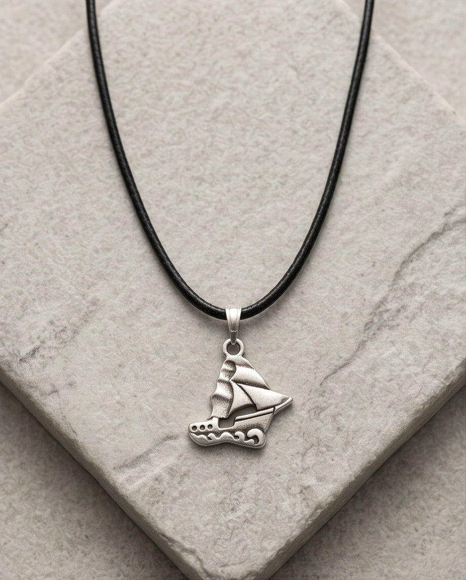 Silver Sailboat Pendant Necklace
