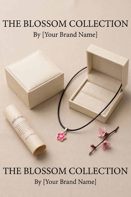 Gold and Pink Blossom Pendant Necklace