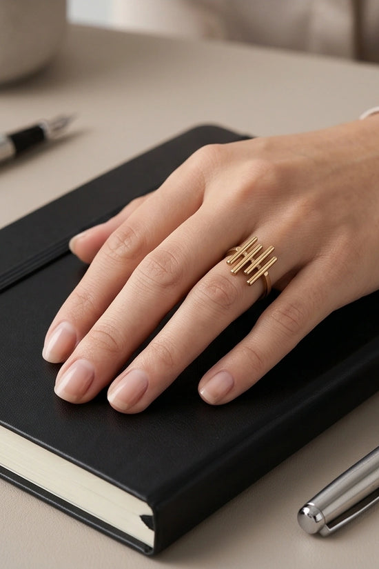 Golden Minimalist Pillar Ring
