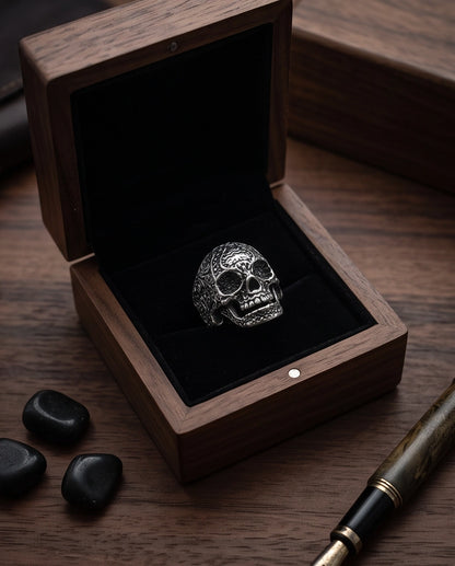 Filigree Calavera Sugar Skull Ring