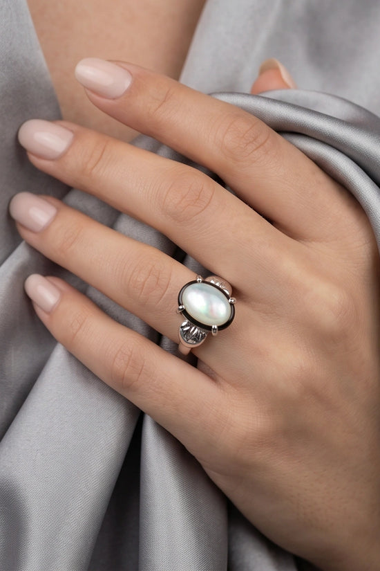 Iridescent Eclipse Statement Ring