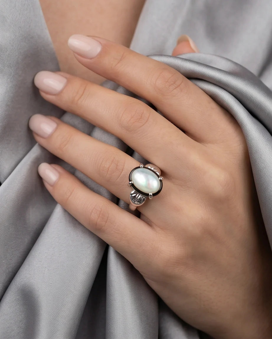 Iridescent Eclipse Statement Ring