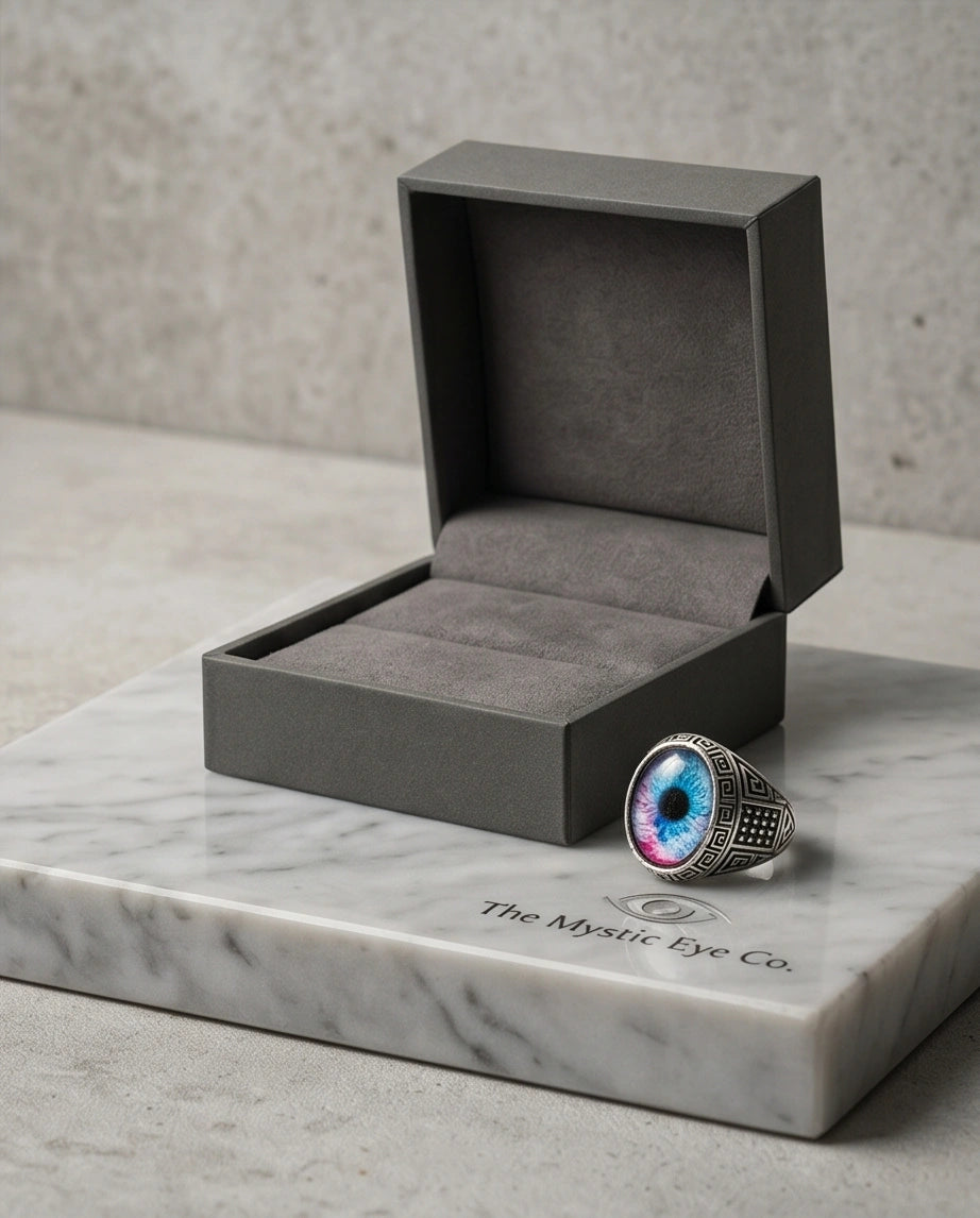 Vintage Sterling Silver Mystic Dual-Tone Eye Ring