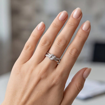 Pavé Tied-Knot Dual Band Ring
