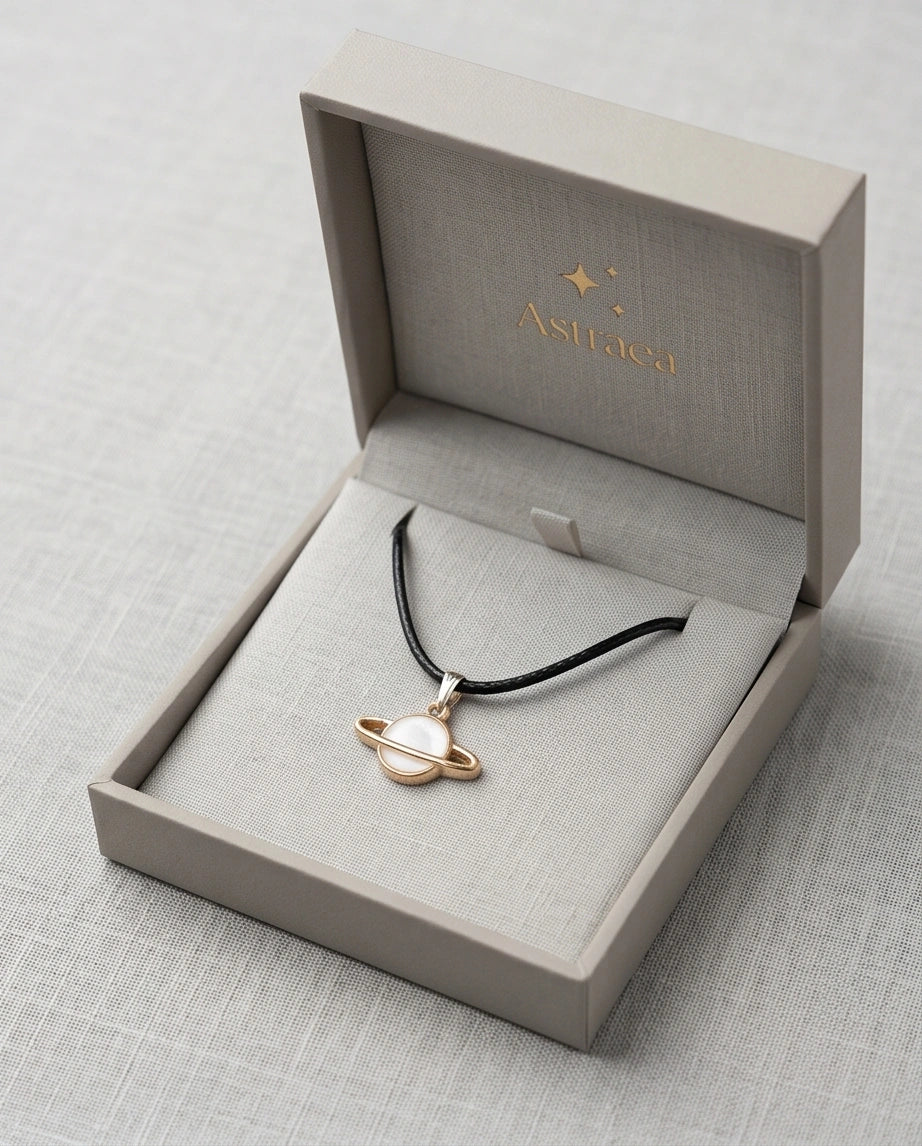Gold and White Bow Ribbon Necklace