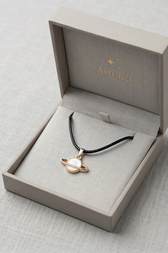 Gold and White Bow Ribbon Necklace