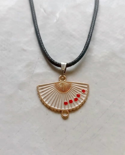 Cherry Blossom Fan Pendant Necklace