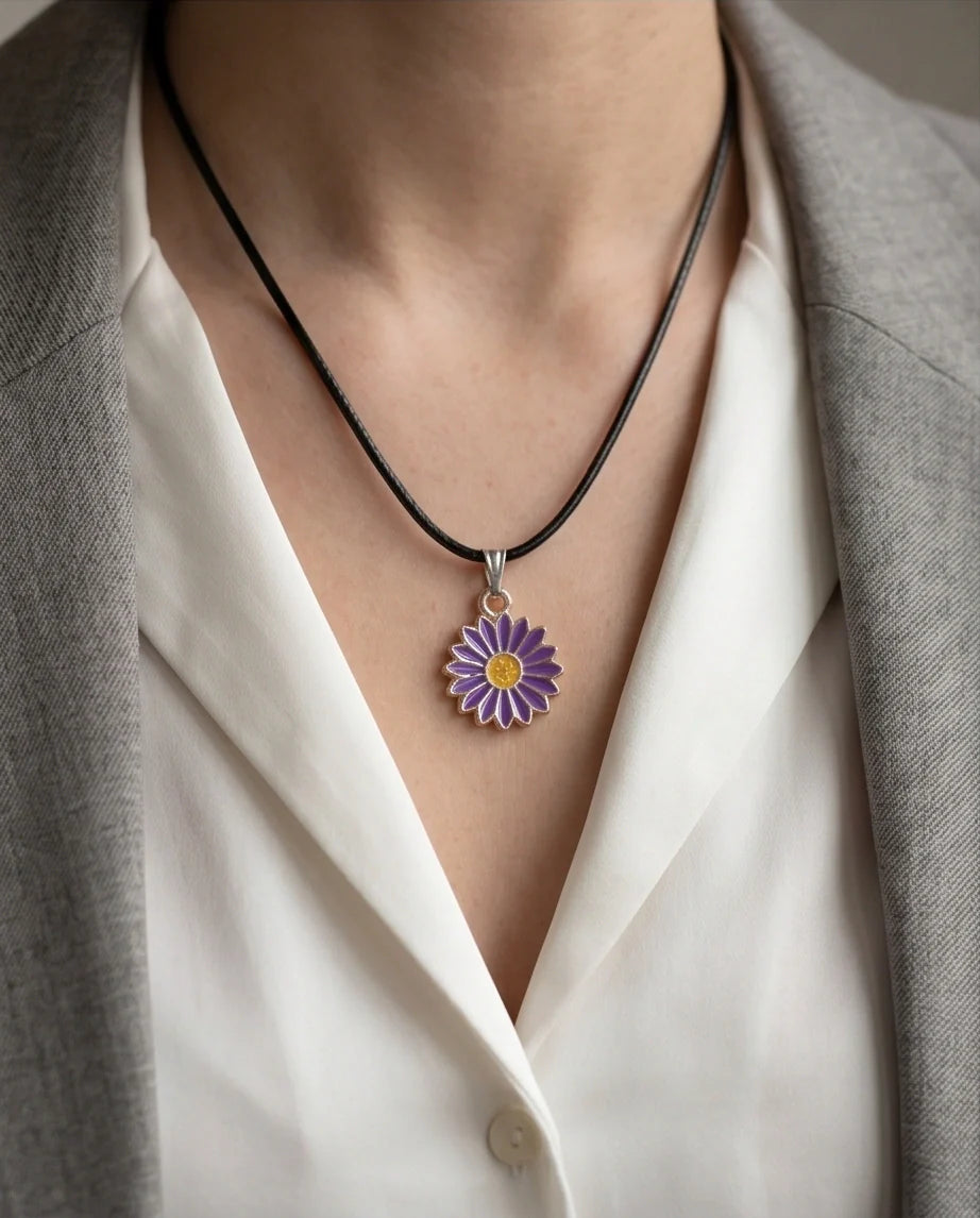 Royal Purple Daisy Pendant