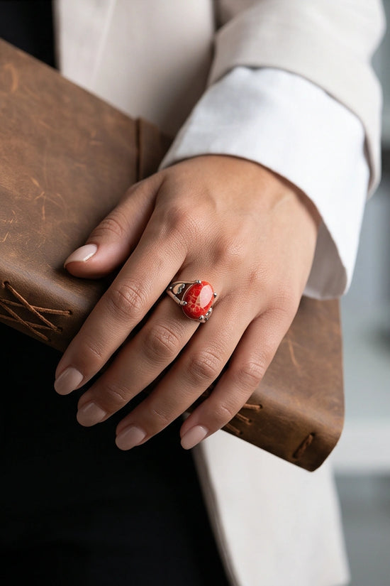 Crimson Heart Imperial Jasper Ring
