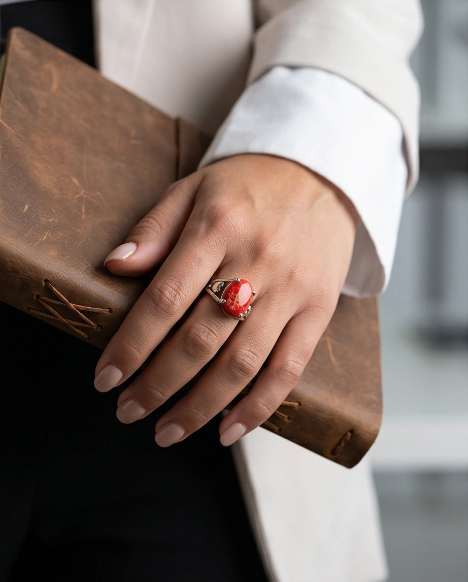 Crimson Heart Imperial Jasper Ring