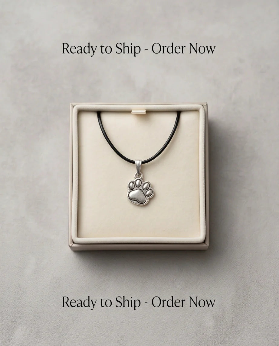 Silver Animal Paw Print Necklace