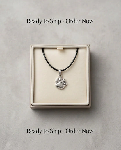 Silver Animal Paw Print Necklace