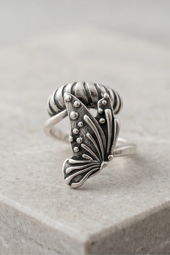 Vintage Sterling Silver Butterfly Wrap Ring