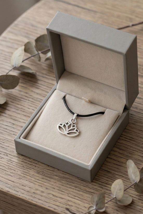The Pure Spirit: Half-Bloom Minimalist Lotus Pendant Necklace