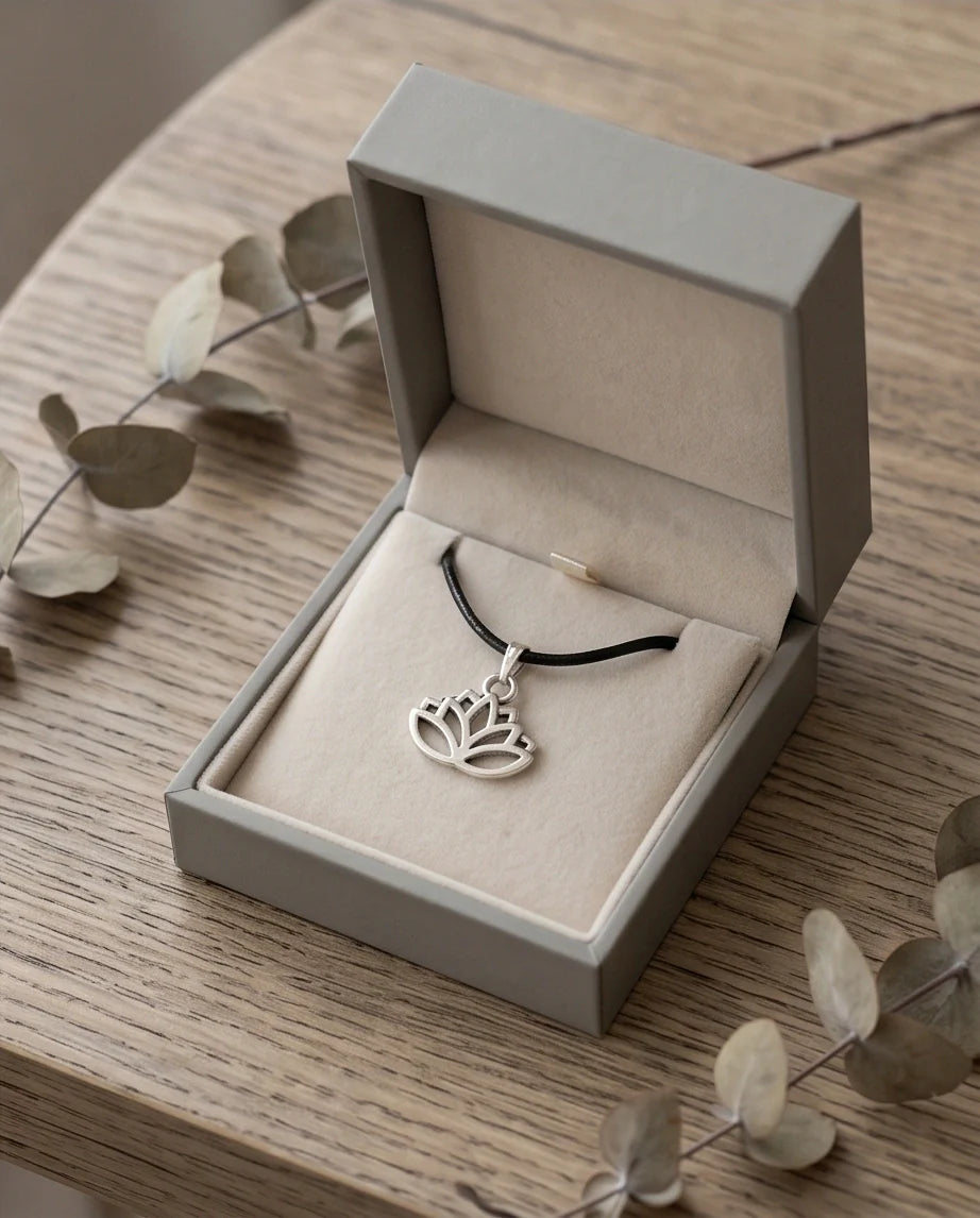 The Pure Spirit: Half-Bloom Minimalist Lotus Pendant Necklace
