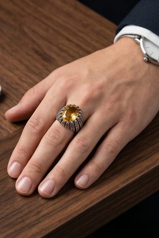 Imperial Citrine Citadel Silver Ring