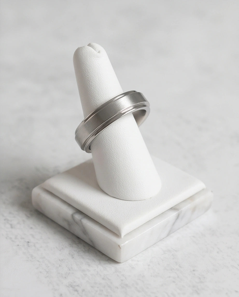 Classic Silver Matte Base Spinner Ring