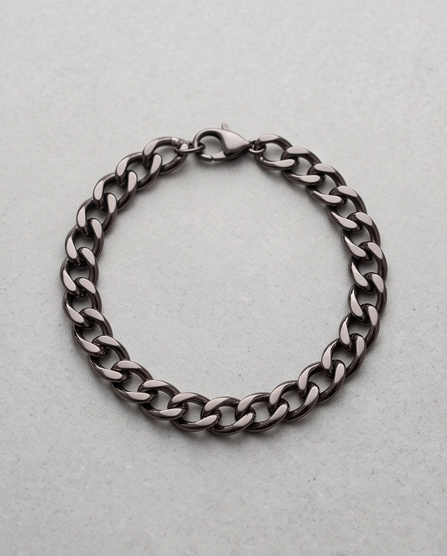 Gunmetal Black Curb Chain Bracelet