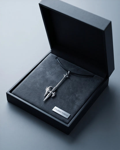 Winged Halberd Spear Necklace
