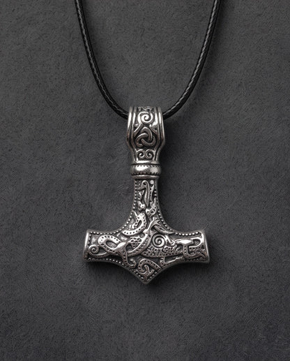 Silver Mjölnir Thor's Hammer Pendant Necklace