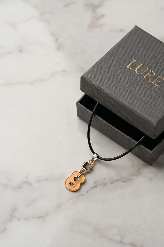 Gold and Yellow Acoustic Guitar Necklace
