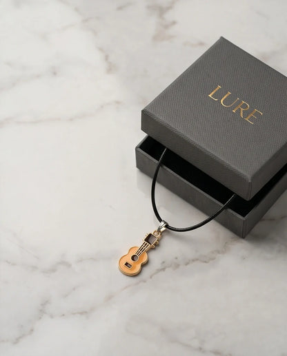 Gold and Yellow Acoustic Guitar Necklace