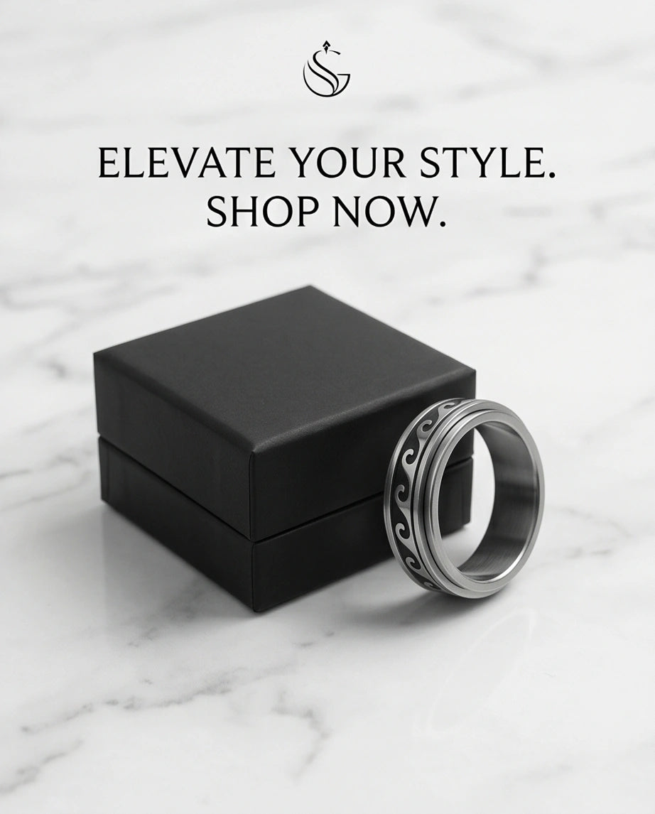 Minimalist Ocean Wave Engraved Band Ring