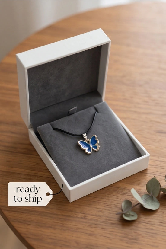 Midnight Blue Butterfly Pendant