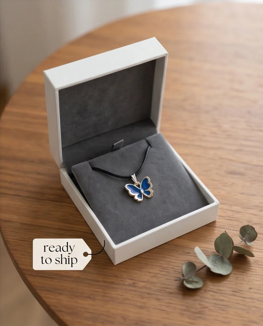 Midnight Blue Butterfly Pendant