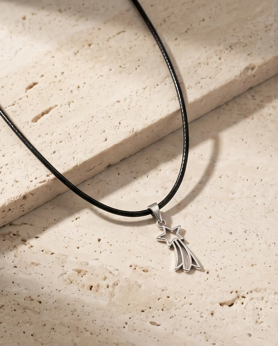 Silver Shooting Star Pendant Necklace