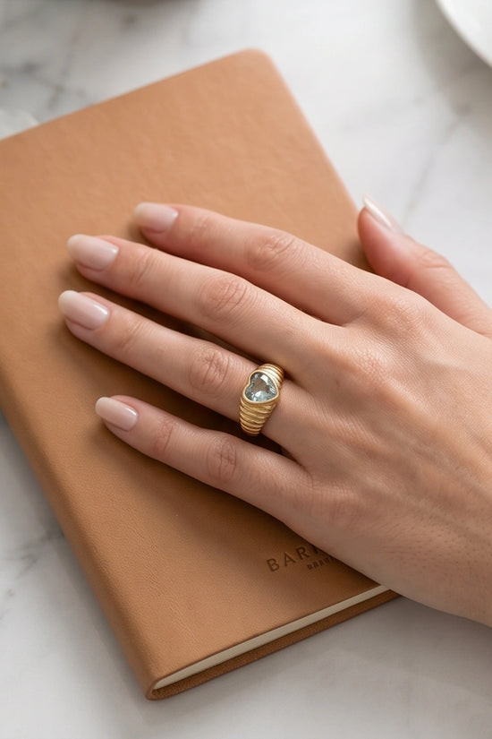 Golden Devotion Heart Signet Ring