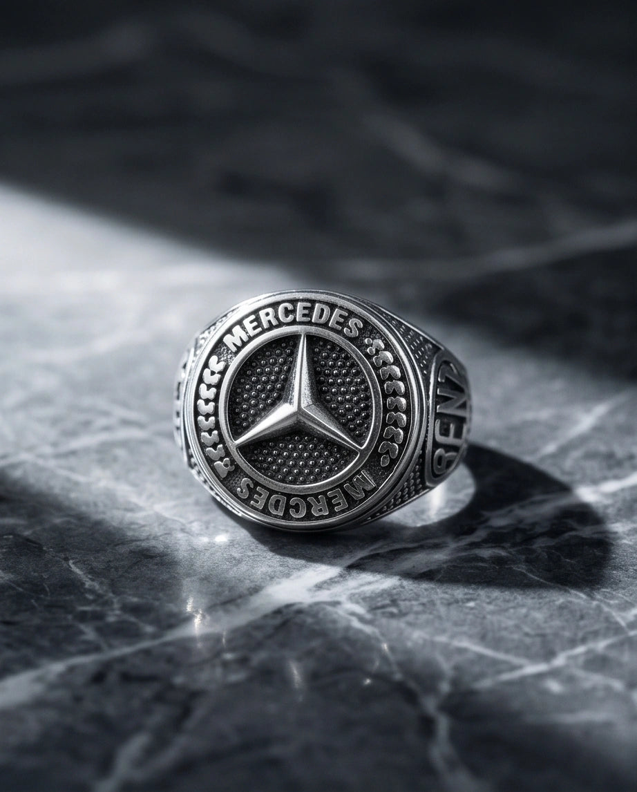 Vintage Silver Mercedes-Benz Signet Ring